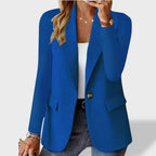 Open Front Blazer Single Button Lapel