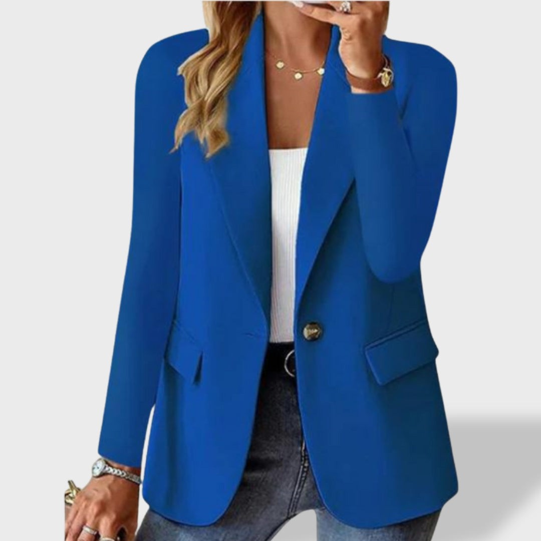 Open Front Blazer Single Button Lapel