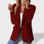 Open Front Blazer Single Button Lapel