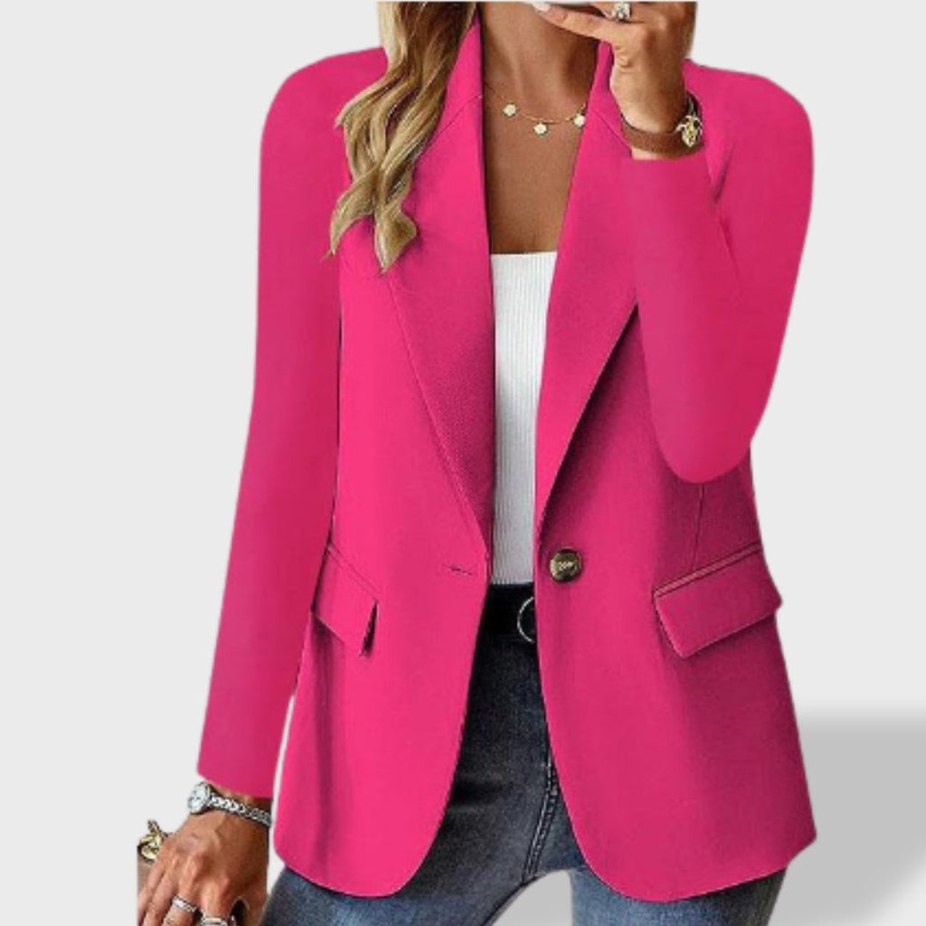 Open Front Blazer Single Button Lapel