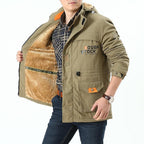 Chaqueta con capucha de tejido borg
