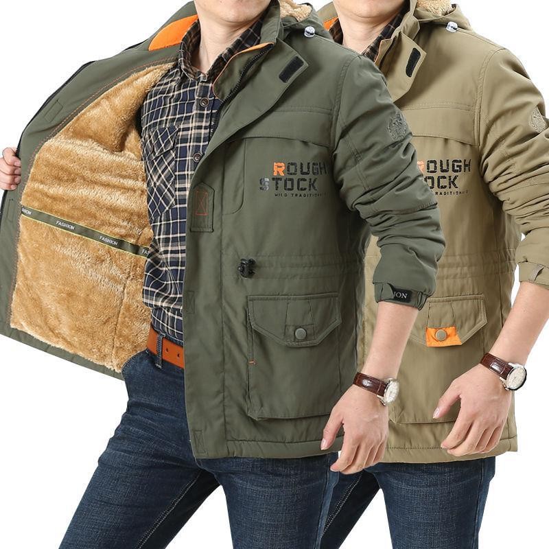 Chaqueta con capucha de tejido borg