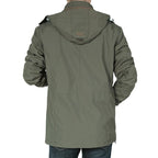 Chaqueta con capucha de tejido borg