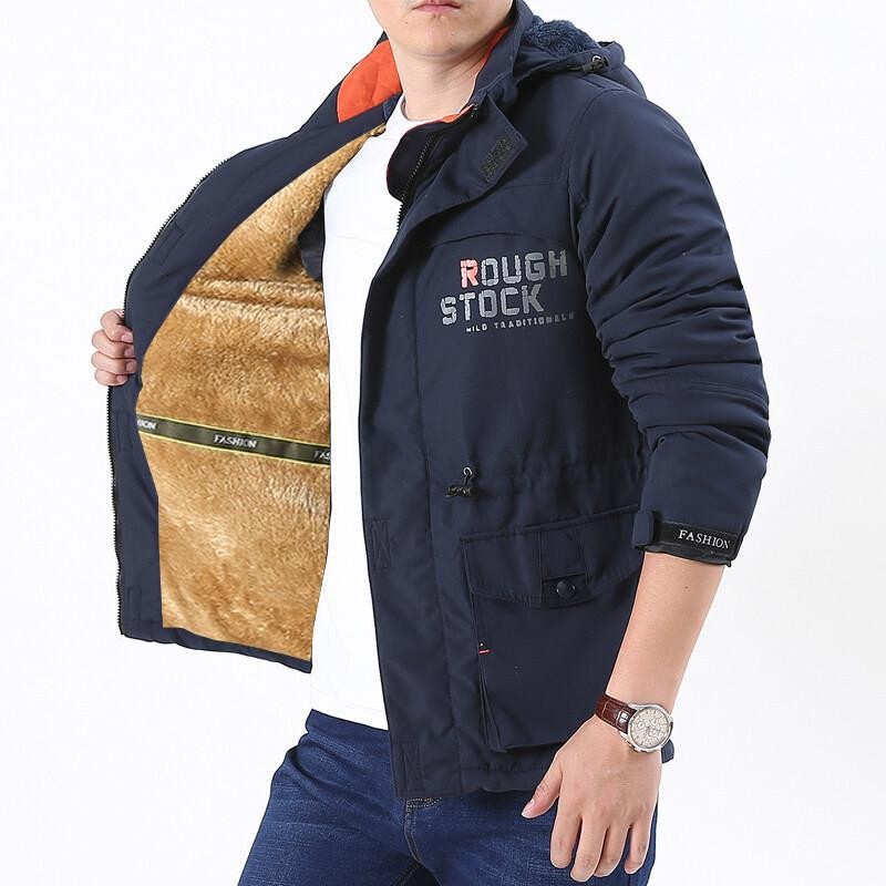 Chaqueta con capucha de tejido borg