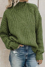 Cable Turtleneck Sweater Oversized