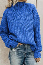 Cable Turtleneck Sweater Oversized