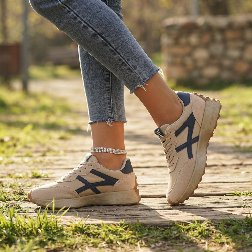 Retro Chunky Running Sneakers Lace Up