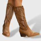 Western Cowboy Boots Knee High Block Heel