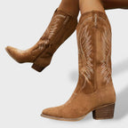 Western Cowboy Boots Knee High Block Heel