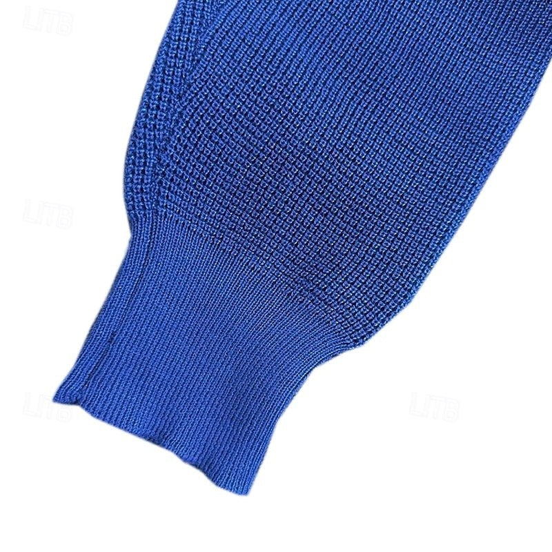 Sweater tipo pulóver con cuello de botones y parche en el codo