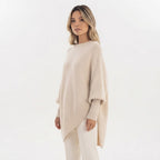 Asymmetric Hem Oversized Sweater Crew Neck