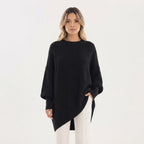 Asymmetric Hem Oversized Sweater Crew Neck