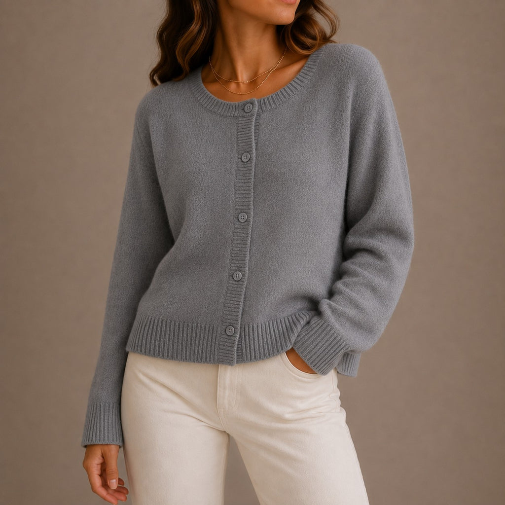 Cardigan en maille à col rond