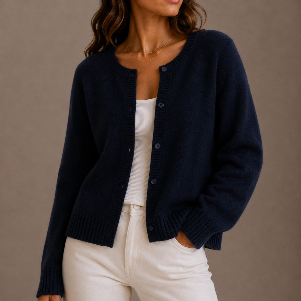 Cardigan en maille à col rond