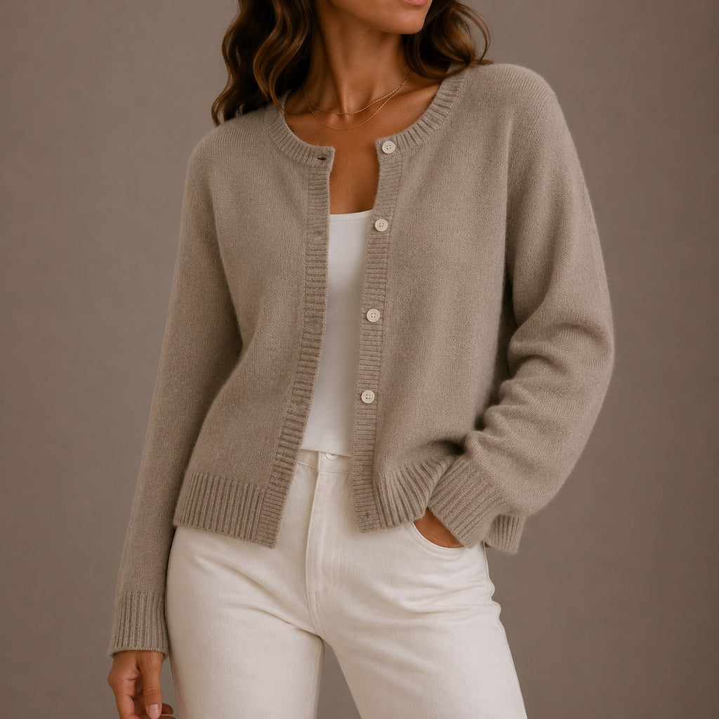 Cardigan en maille à col rond