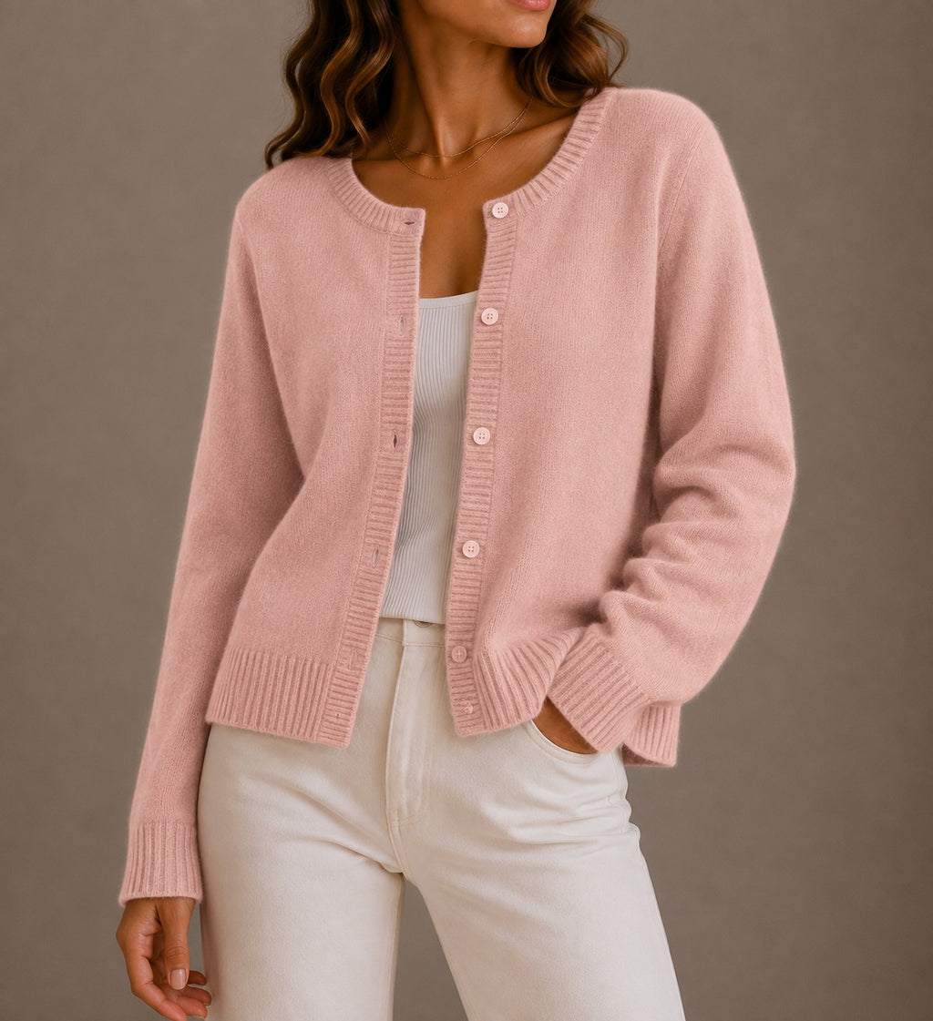 Cardigan en maille à col rond