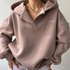 Oversized Pullover Hoodie Open Collar