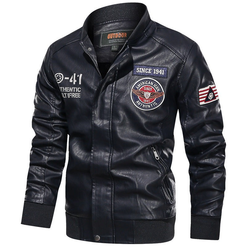Chaqueta bomber de cuero sintético