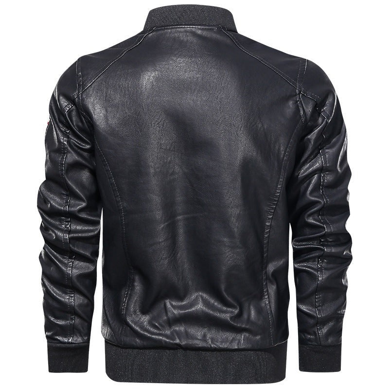 Chaqueta bomber de cuero sintético