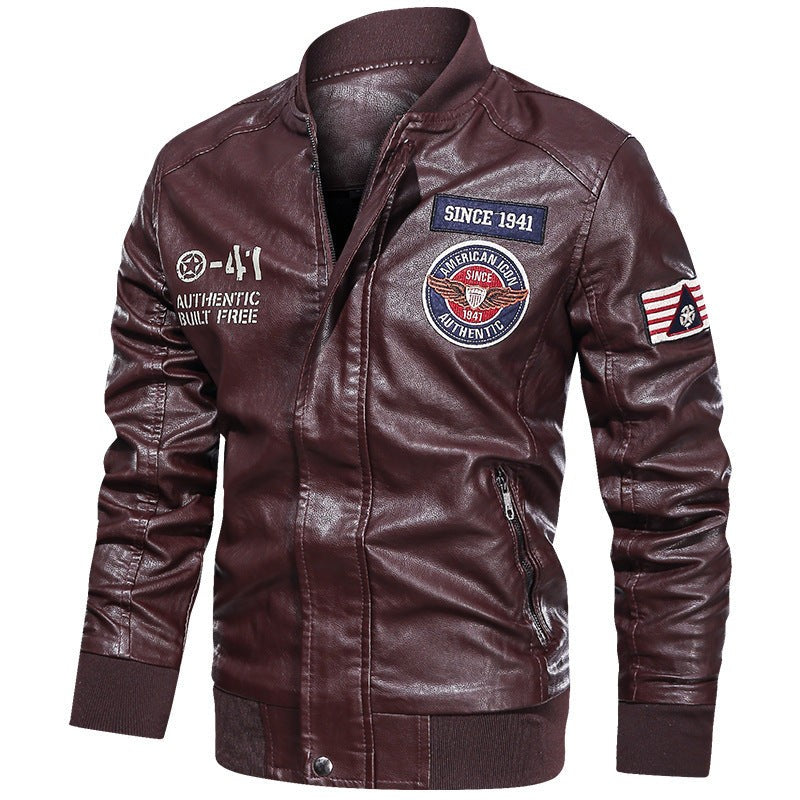 Chaqueta bomber de cuero sintético