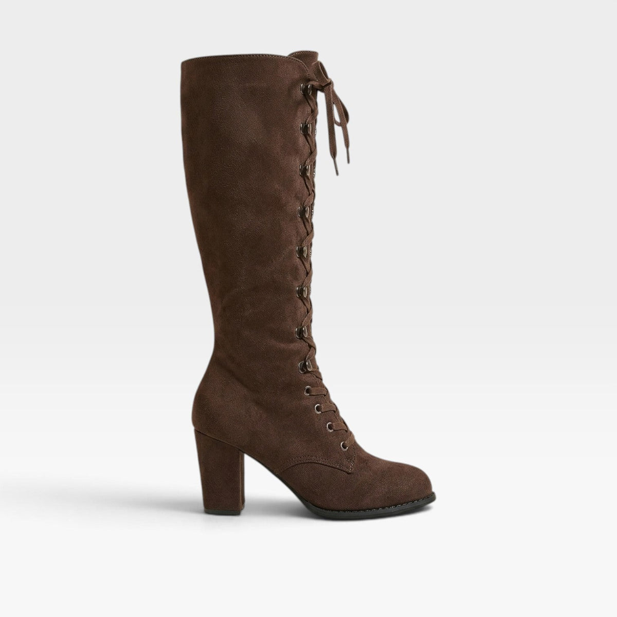Lace-Up Knee High Boots
