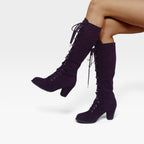 Lace-Up Knee High Boots