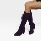 Lace-Up Knee High Boots