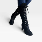Lace-Up Knee High Boots