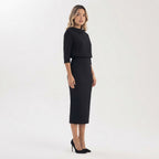 Two Piece Midi Skirt Set Cowl Neck