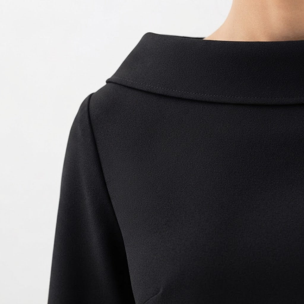 Two Piece Midi Skirt Set Cowl Neck