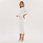 Two Piece Midi Skirt Set Cowl Neck
