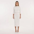 Two Piece Midi Skirt Set Cowl Neck