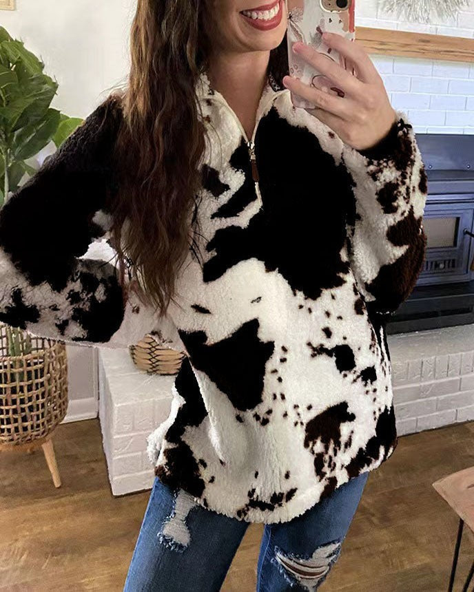 Sherpa Quarter Zip Sweatshirt Oversized