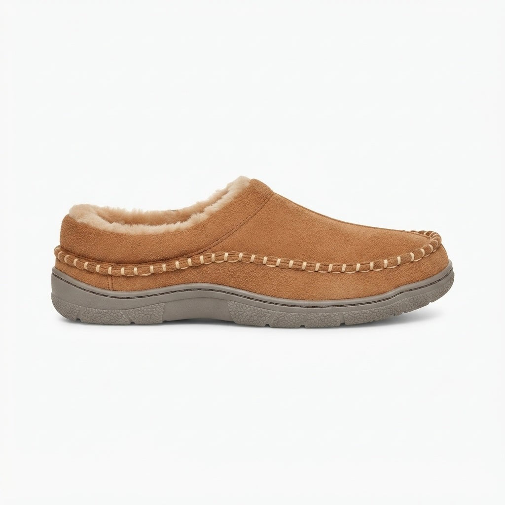 Sherpa Lined Moccasin Slippers Slip On