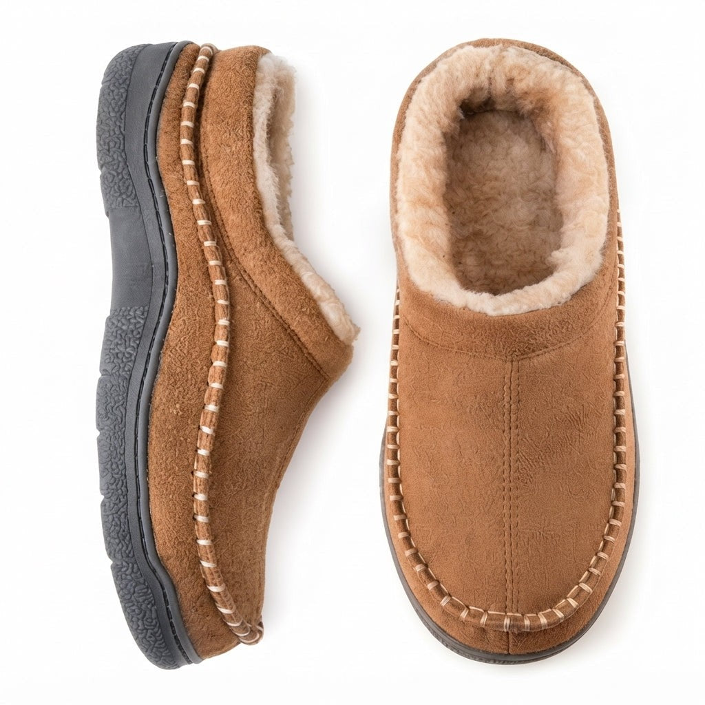 Sherpa Lined Moccasin Slippers Slip On