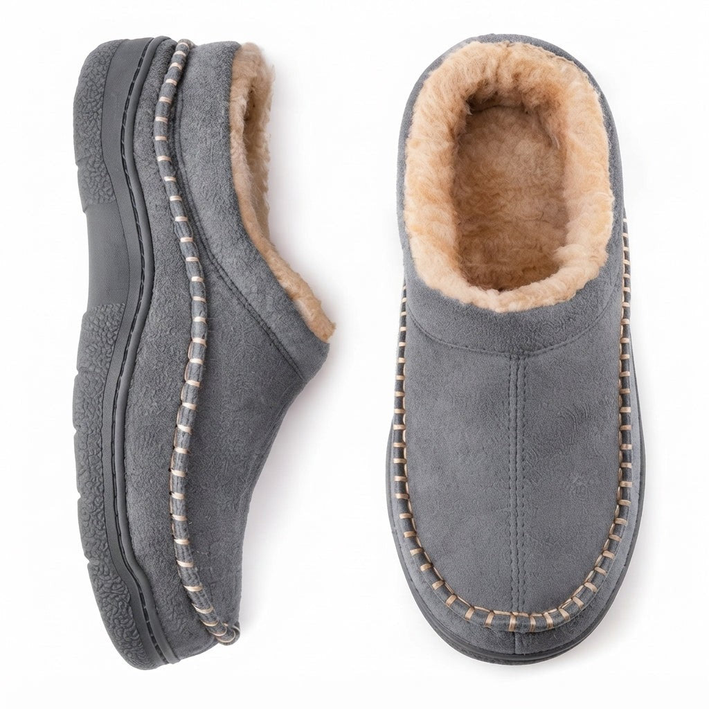 Sherpa Lined Moccasin Slippers Slip On
