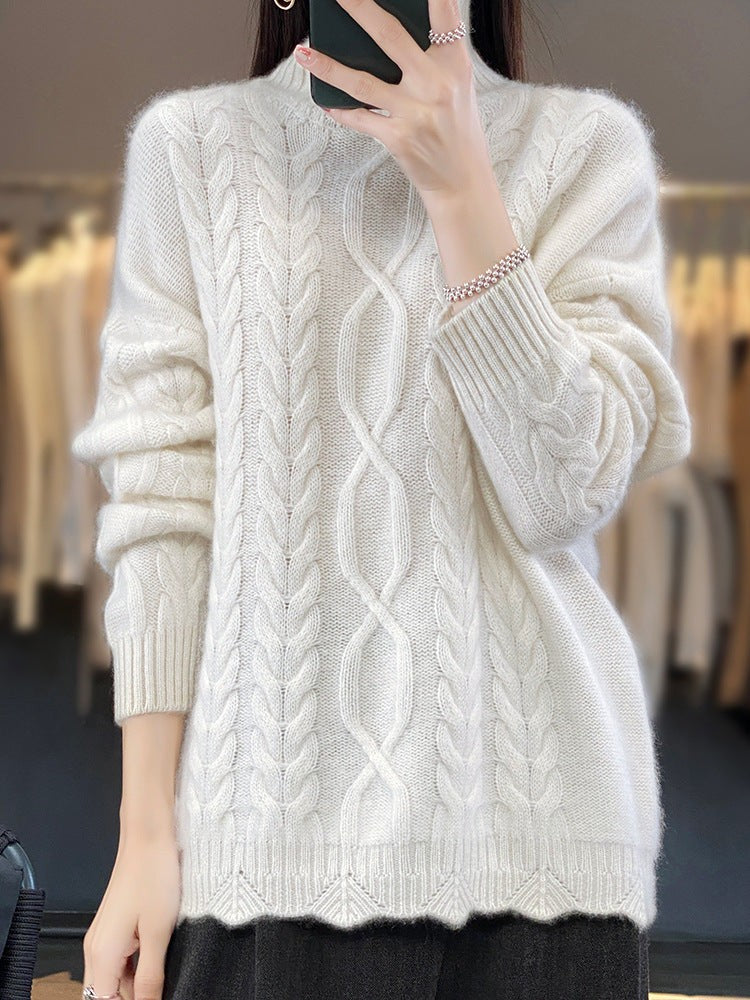 Sweater de cuello alto de punto y Corte Oversized