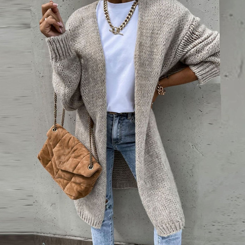 Cardigan long Oversized en maille, devant ouvert