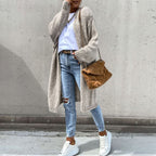 Cardigan long Oversized en maille, devant ouvert