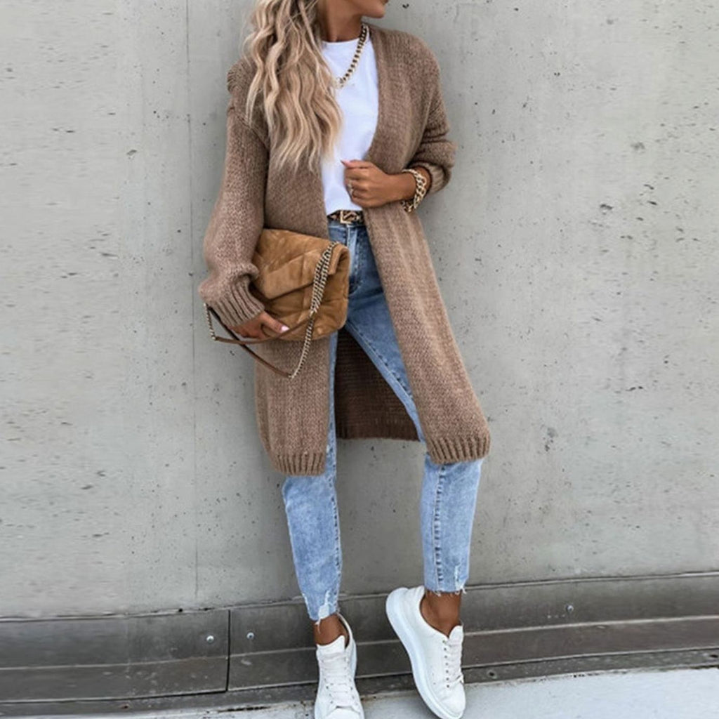 Cardigan long Oversized en maille, devant ouvert