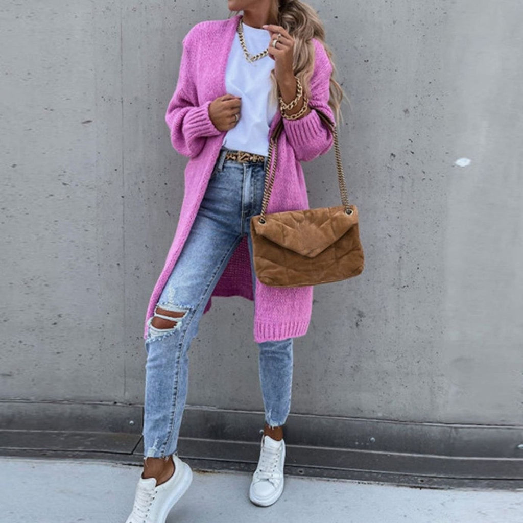 Cardigan long Oversized en maille, devant ouvert