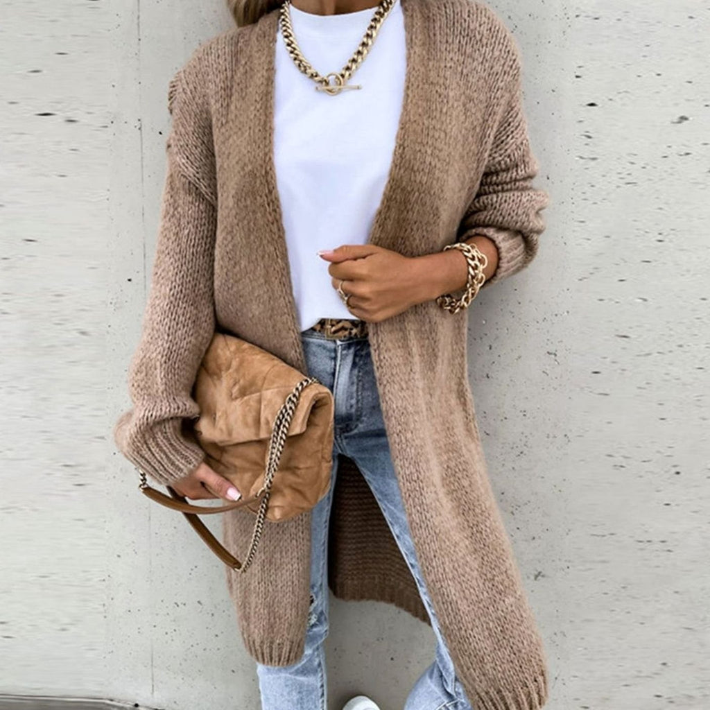Cardigan long Oversized en maille, devant ouvert