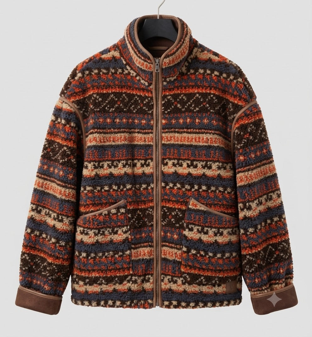 Chaqueta extragrande de tejido borg