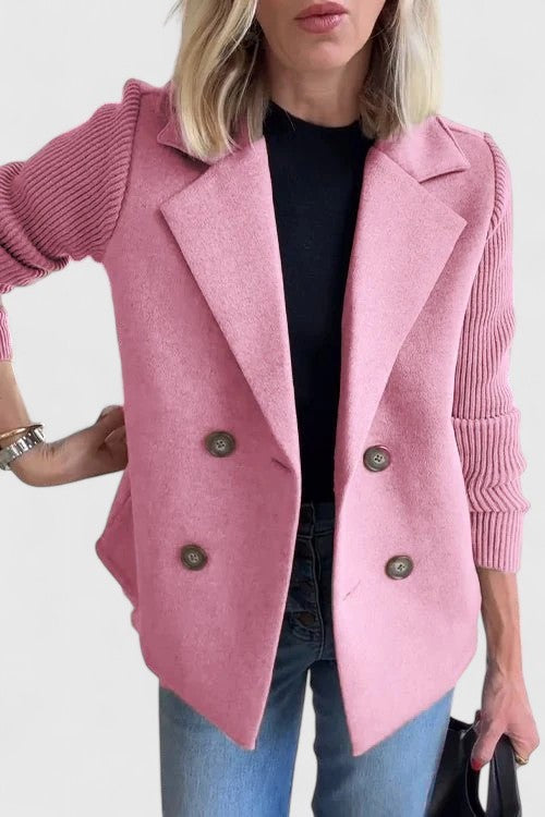 Blazer croisé sans manches à revers crantés