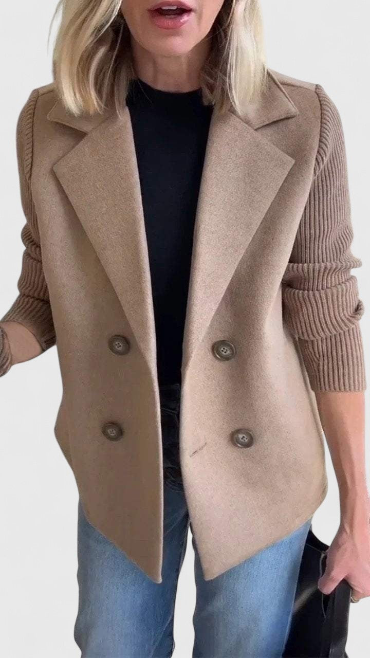 Blazer croisé sans manches à revers crantés