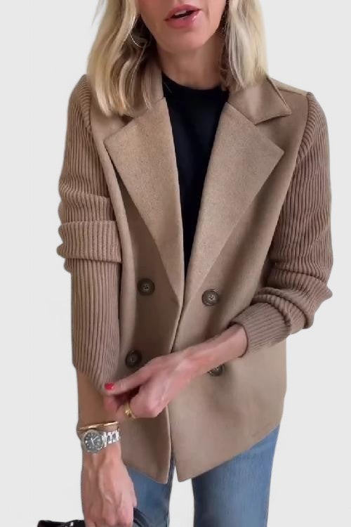 Blazer croisé sans manches à revers crantés