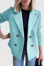 Blazer croisé sans manches à revers crantés