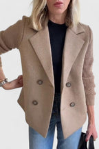 Blazer croisé sans manches à revers crantés