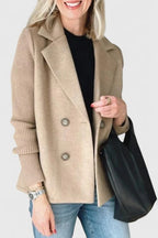 Blazer croisé sans manches à revers crantés
