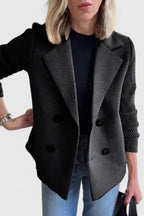 Blazer croisé sans manches à revers crantés
